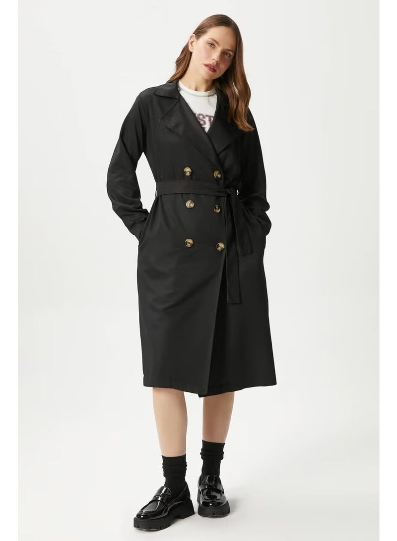 Ritnice Women's Light Seasonal Black Trench Coat - Image 3